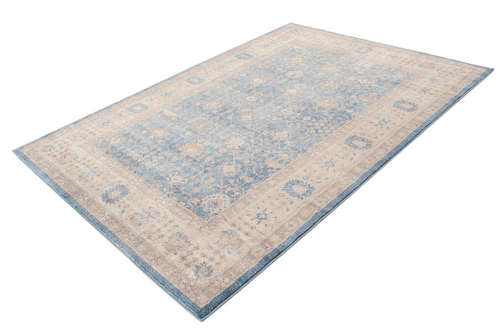 Tappeto Stile Orientale Vintage - Parma - Grigio Blu chiaro | Ideale per Soggiorno e Sala da Pranzo