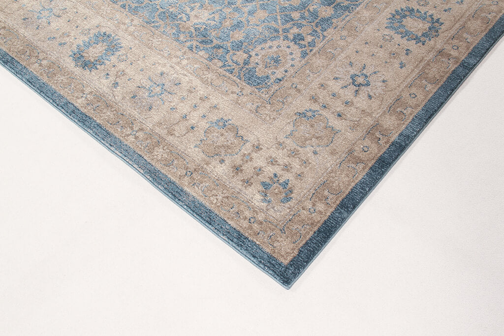 Tappeto Stile Orientale Vintage - Parma - Grigio Blu chiaro | Ideale per Soggiorno e Sala da Pranzo