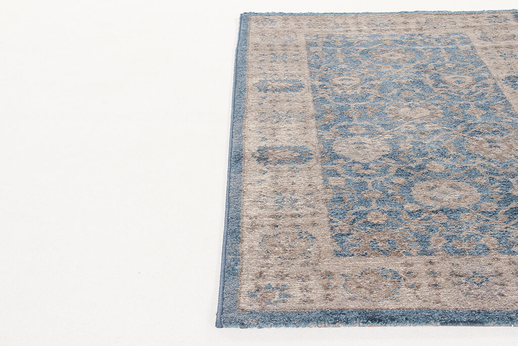 Tappeto Stile Orientale Vintage - Parma - Grigio Blu chiaro | Ideale per Soggiorno e Sala da Pranzo