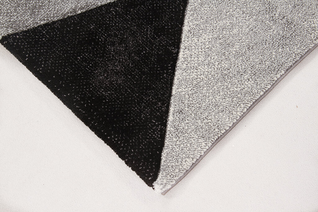 Tappeto Moderno Ray Geometrico - Grigio Dark - Antiscivolo | Ideale per Soggiorno, Camera da Letto, Sala da Pranzo