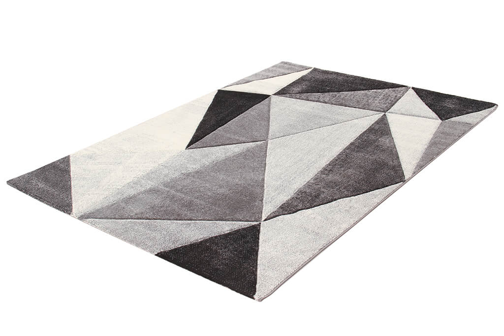 Tappeto Moderno Ray Geometrico - Grigio Dark - Antiscivolo | Ideale per Soggiorno, Camera da Letto, Sala da Pranzo