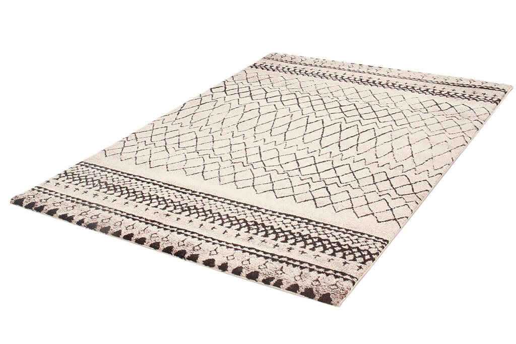 Tappeto Bianco Tribale Amira 4 - Antiscivolo - Ideale per Soggiorno e Camera da Letto