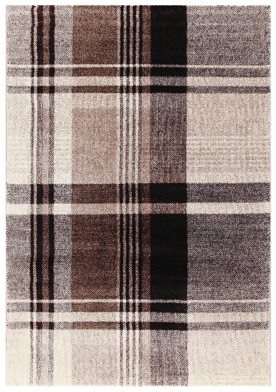 Tappeto Moderno COLORS Tartan Marrone – Design Contemporaneo