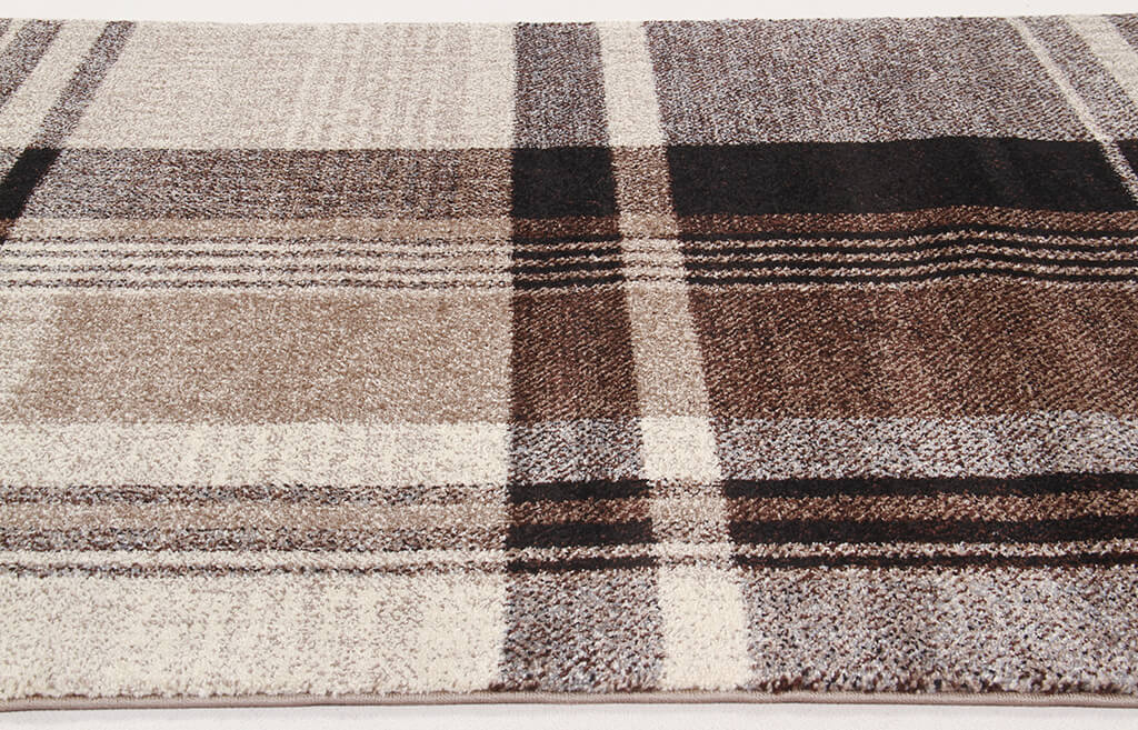 Tappeto Moderno COLORS Tartan Marrone – Design Contemporaneo
