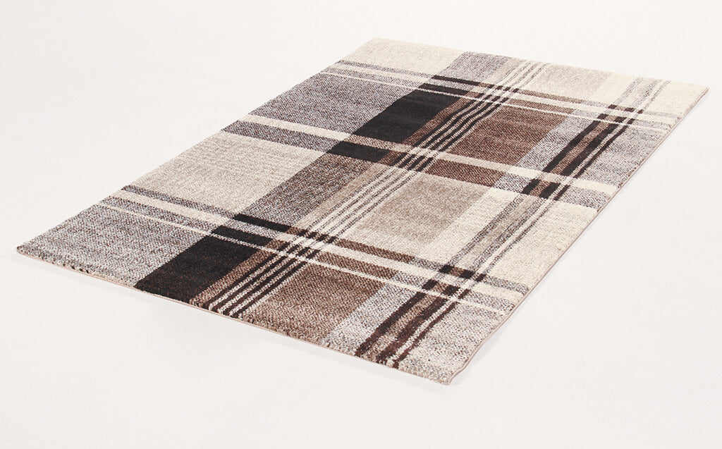 Tappeto Moderno COLORS Tartan Marrone – Design Contemporaneo