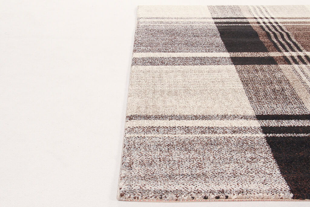 Tappeto Moderno COLORS Tartan Marrone – Design Contemporaneo