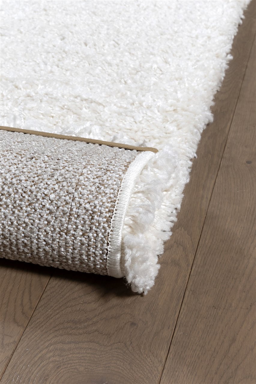 Tappeto Shaggy Oscar Avorio - Tinta Unita - Morbido e Resistente | Ideale per Soggiorno e Camera da Letto