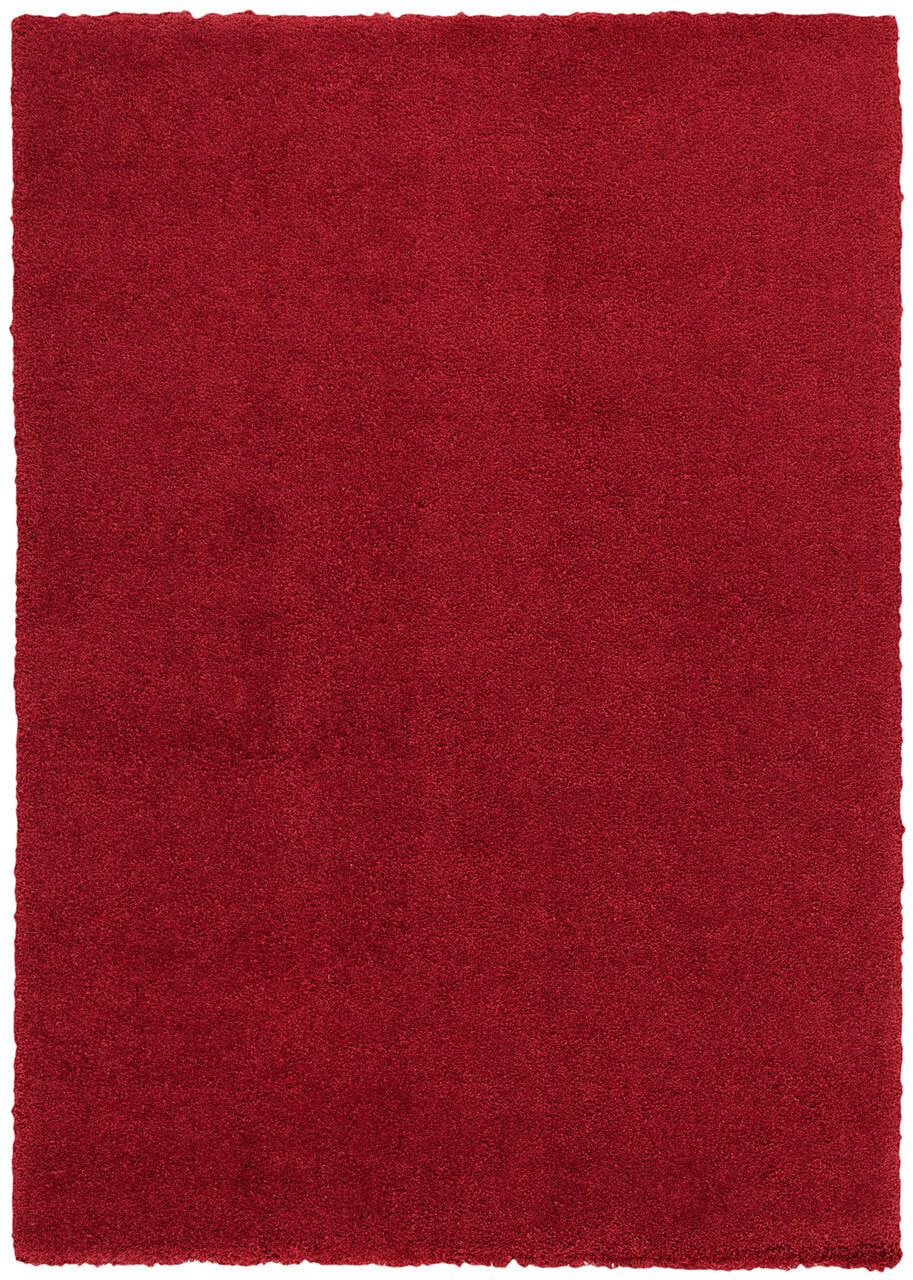 Tappeto Shaggy Desio - Rosso - Morbido e Resistente - Tinta Unita | Ideale per Soggiorno e Camera da Letto