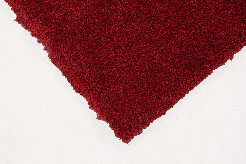 Tappeto Shaggy Desio - Rosso - Morbido e Resistente - Tinta Unita | Ideale per Soggiorno e Camera da Letto