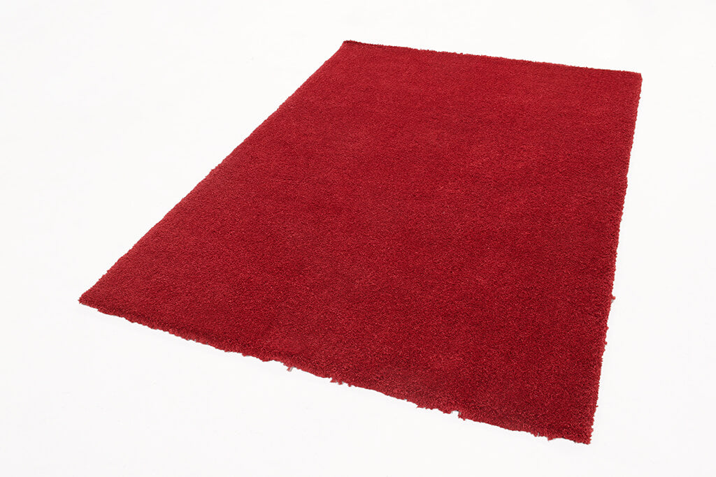 Tappeto Shaggy Desio - Rosso - Morbido e Resistente - Tinta Unita | Ideale per Soggiorno e Camera da Letto