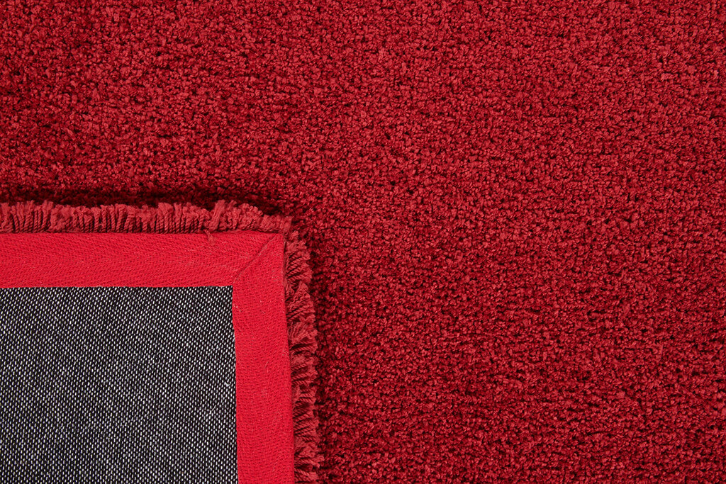 Tappeto Shaggy Desio - Rosso - Morbido e Resistente - Tinta Unita | Ideale per Soggiorno e Camera da Letto