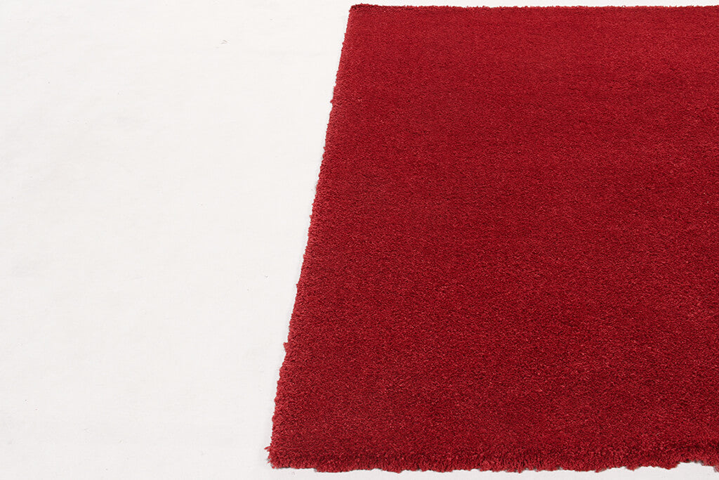 Tappeto Shaggy Desio - Rosso - Morbido e Resistente - Tinta Unita | Ideale per Soggiorno e Camera da Letto