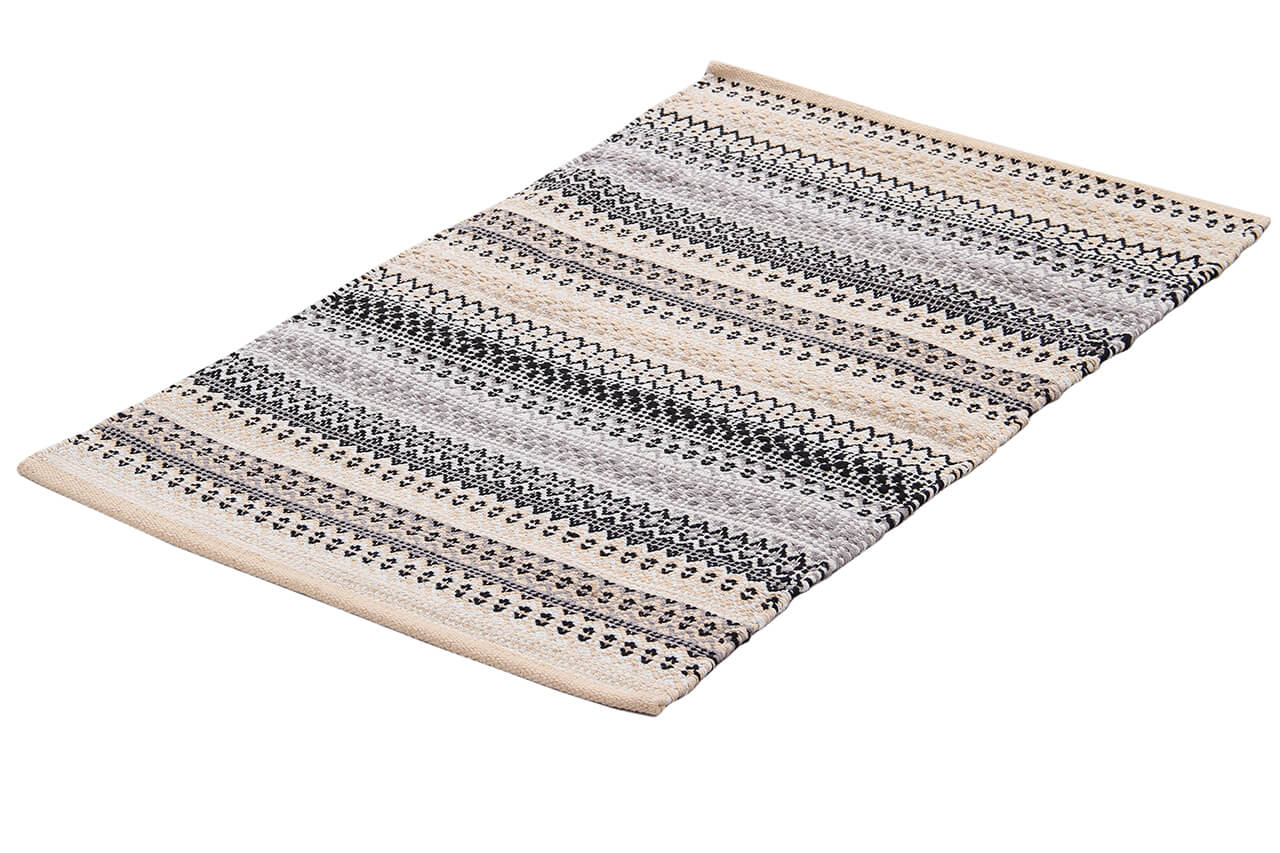 Tappeto in Cotone Grigio Senegal - Lavabile in Lavatrice - Fatto a mano