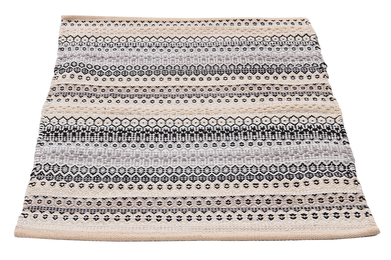 Tappeto in Cotone Grigio Senegal - Lavabile in Lavatrice - Fatto a mano