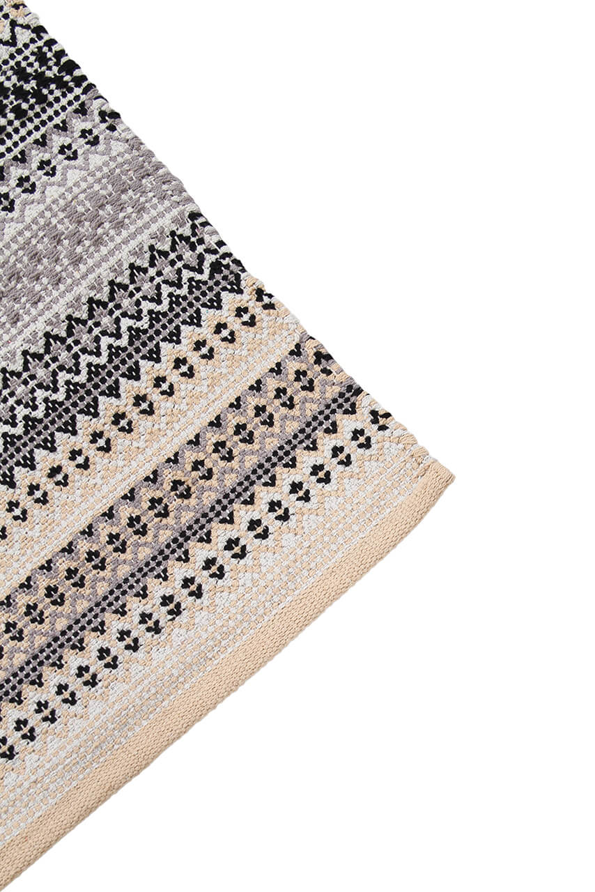 Tappeto in Cotone Grigio Senegal - Lavabile in Lavatrice - Fatto a mano