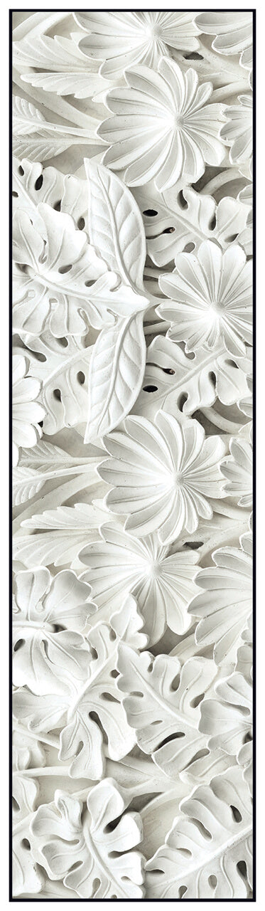 Tappeto Vinile Lavabile Vista BW05 Acanthus - Foglie Bianche