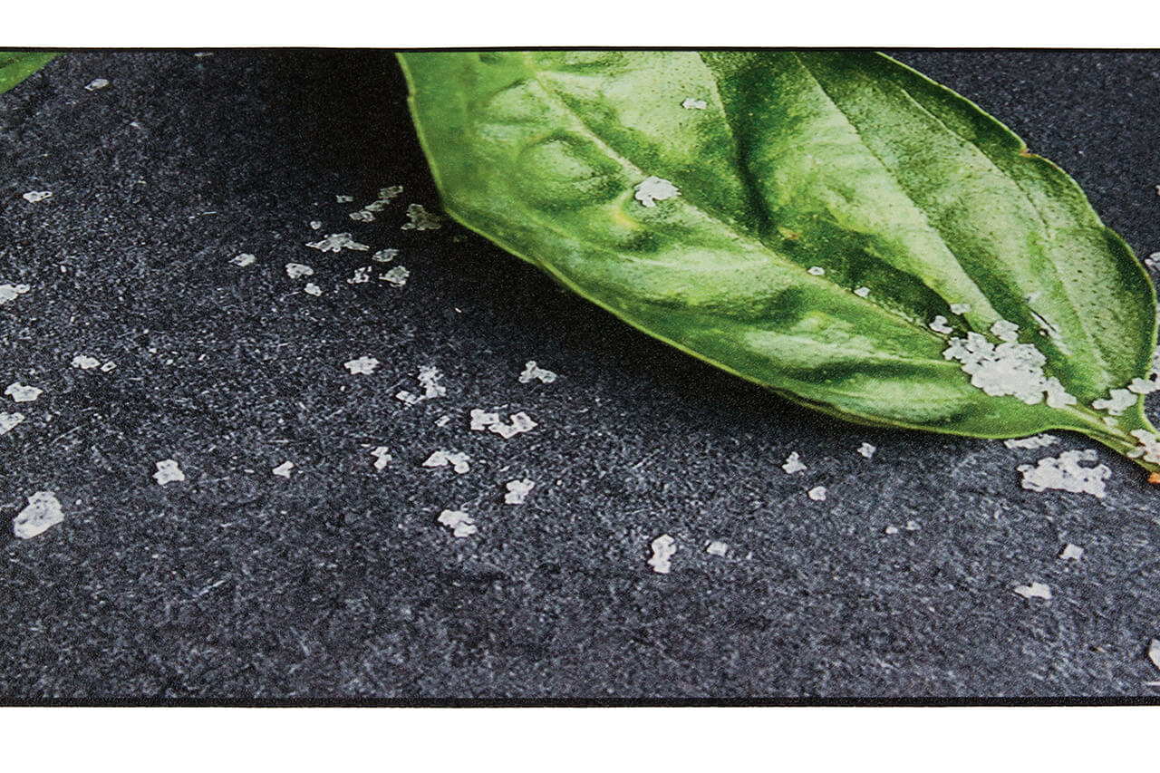 Tappeto Cucina Vinile Vista Basilius – Erbe Aromatiche – Made in Italy - Disegno Basilico
