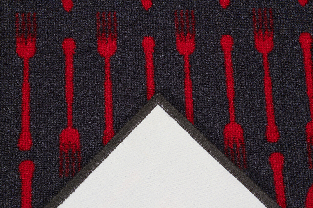 Tappeto Cucina Dinner - Design Posate - Facile da pulire - Antiscivolo