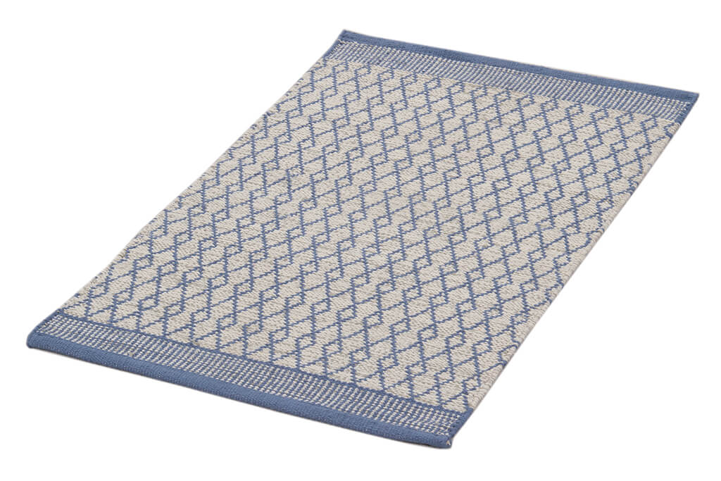 Tappeto in Cotone Blu - Lavabile in Lavatrice | Ideale per la Cucina e il Bagno