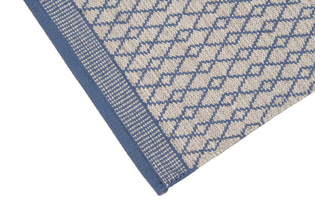 Tappeto in Cotone Blu - Lavabile in Lavatrice | Ideale per la Cucina e il Bagno