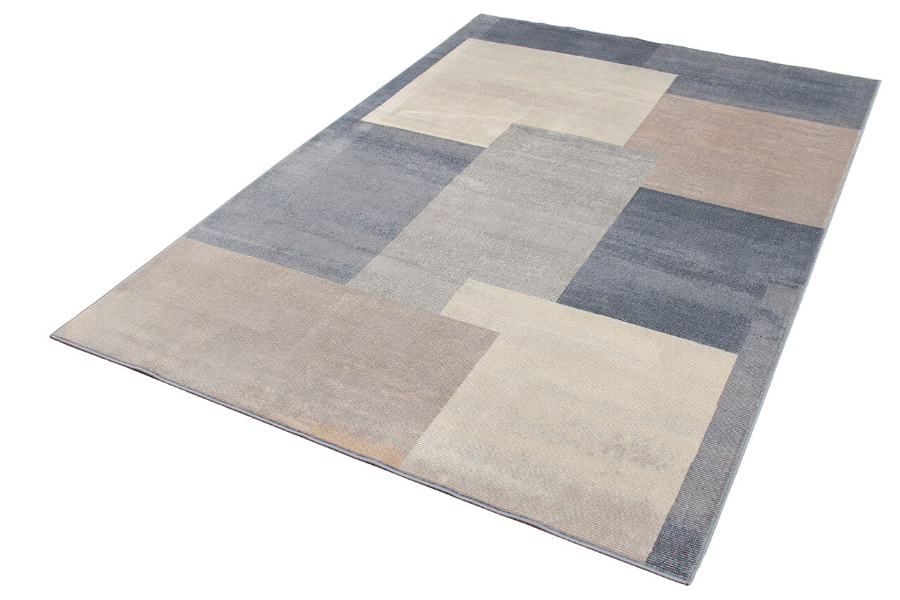 Tappeto Moderno Premium Stile Geometrico Alan 1 Grigio e Blu