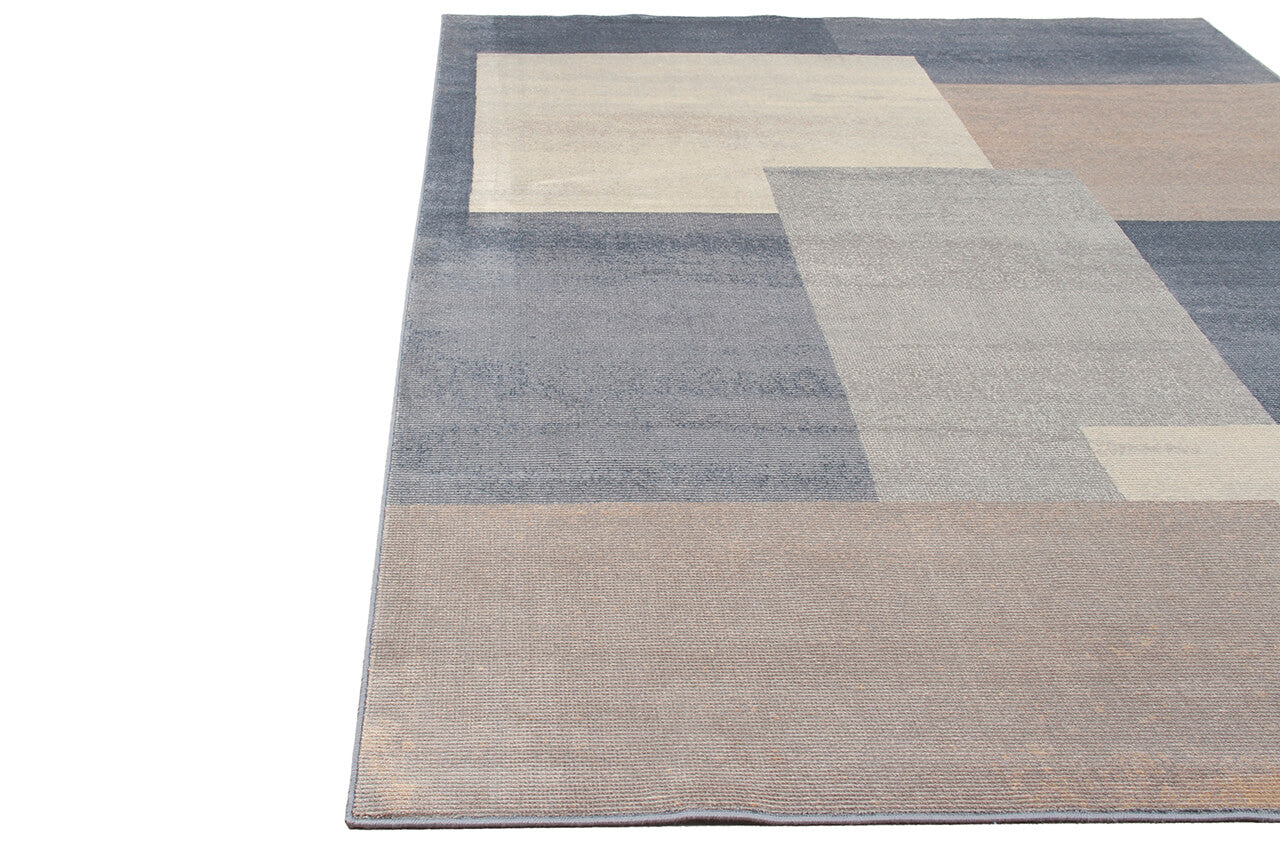 Tappeto Moderno Premium Stile Geometrico Alan 1 Grigio e Blu