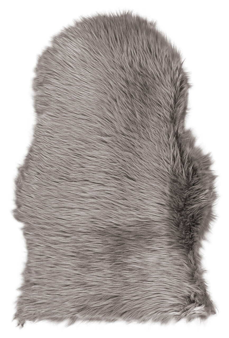 Eco Lambskin Grigio in Finta Pelliccia – Plaid, Tappeto o Coprisedia – Morbido, Elegante