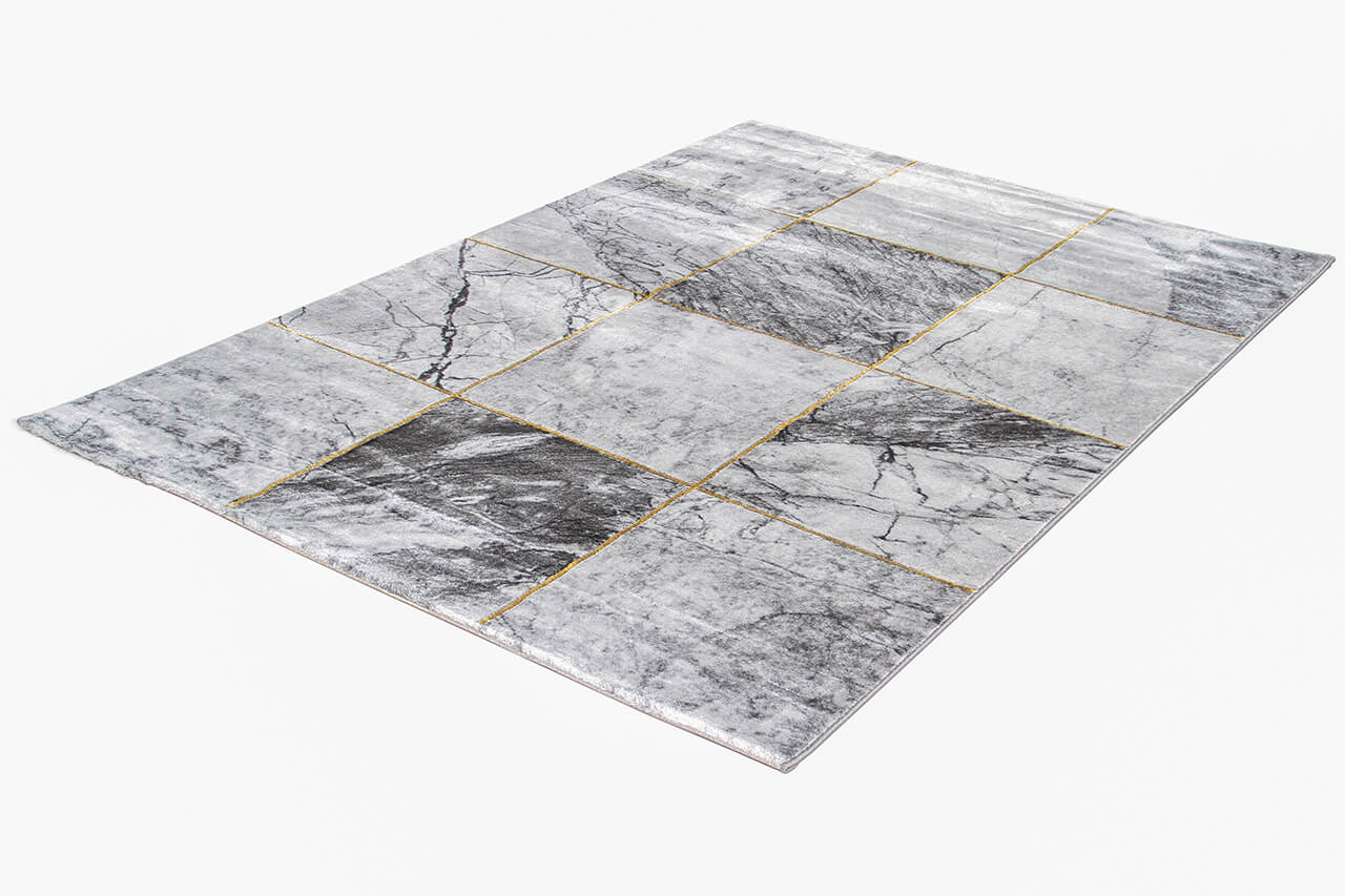 Tappeto Moderno Carrara A - Effetto Marmo - Antiscivolo | Ideale per Soggiorno, Camera da Letto, Sala da Pranzo