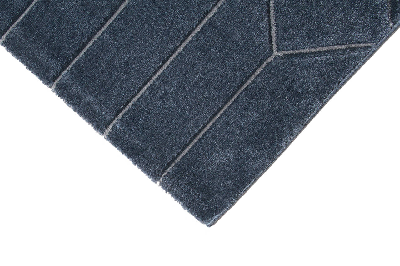 Tappeto Moderno Handcarved Blu Marino Navy - Antiscivolo | Ideale per Soggiorno, Camera da letto, Sala da Pranzo