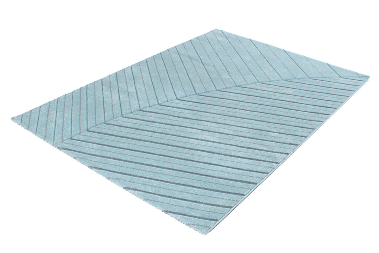 Tappeto Moderno Handcarved Blu - Antiscivolo | Ideale per Soggiorno, Camera da letto, Sala da Pranzo