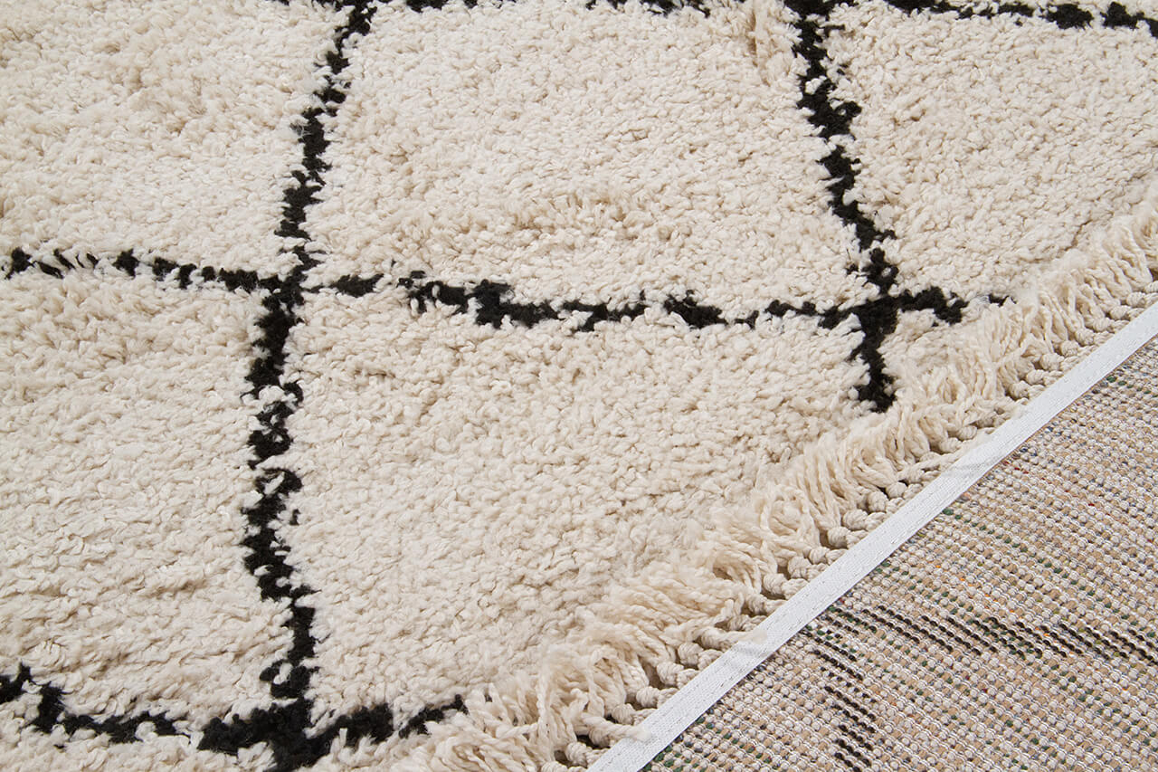 Tappeto shaggy Tribe A - stile berbero moderno in morbido polipropilene