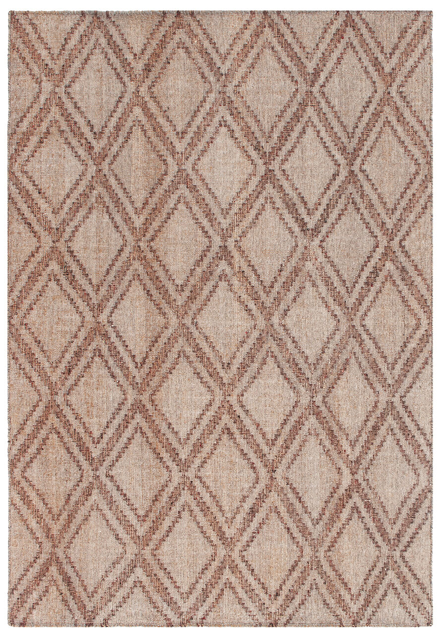 Tappeto in Juta, Lana e Cotone - Istinto B - Fatto a mano - Stile Etnico Tradizionale - Materiali Sostenibili
