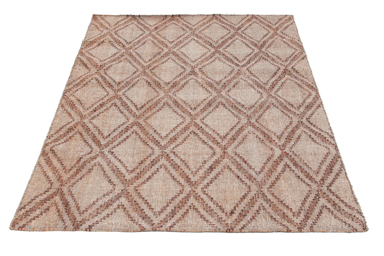 Tappeto in Juta, Lana e Cotone - Istinto B - Fatto a mano - Stile Etnico Tradizionale - Materiali Sostenibili