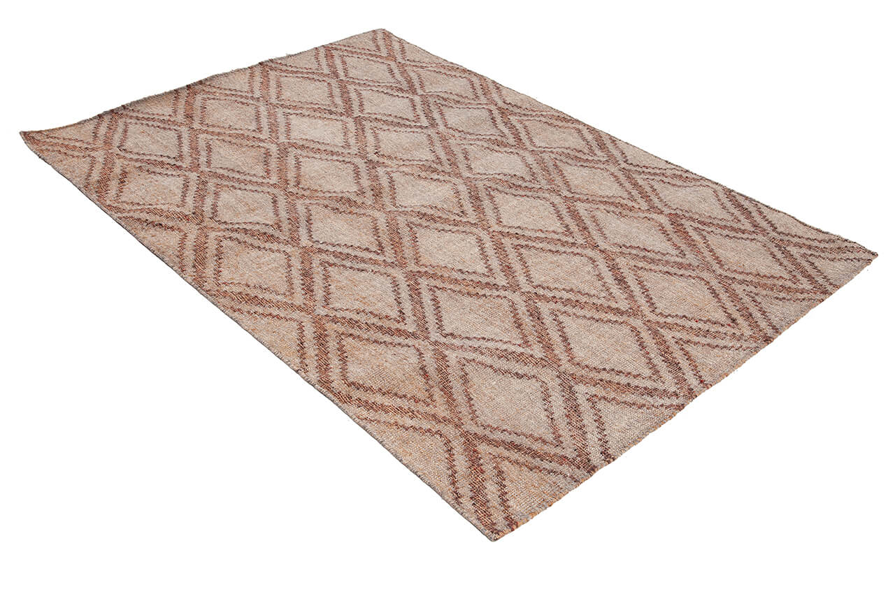 Tappeto in Juta, Lana e Cotone - Istinto B - Fatto a mano - Stile Etnico Tradizionale - Materiali Sostenibili