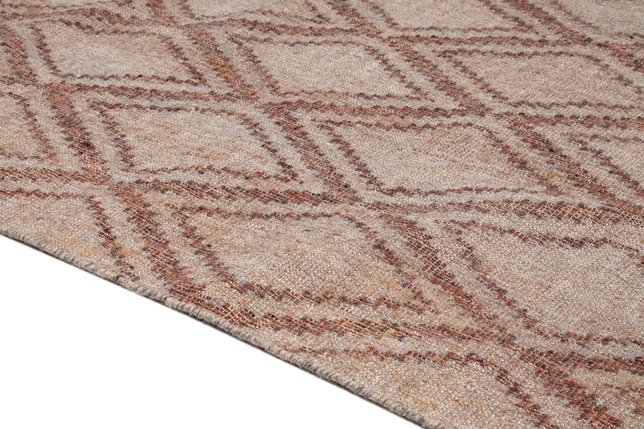 Tappeto in Juta, Lana e Cotone - Istinto B - Fatto a mano - Stile Etnico Tradizionale - Materiali Sostenibili