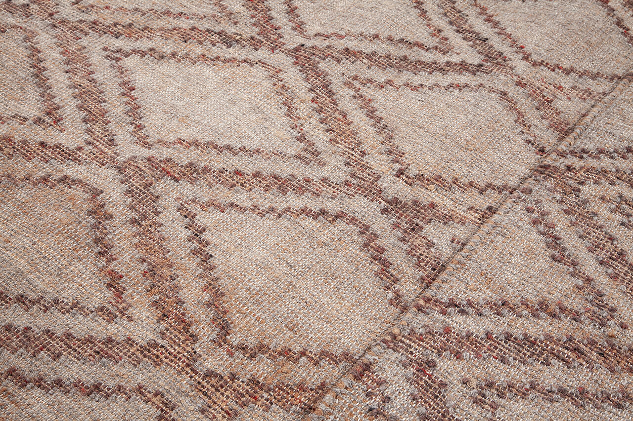 Tappeto in Juta, Lana e Cotone - Istinto B - Fatto a mano - Stile Etnico Tradizionale - Materiali Sostenibili