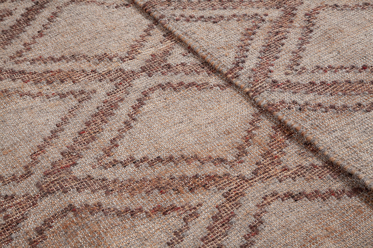 Tappeto in Juta, Lana e Cotone - Istinto B - Fatto a mano - Stile Etnico Tradizionale - Materiali Sostenibili