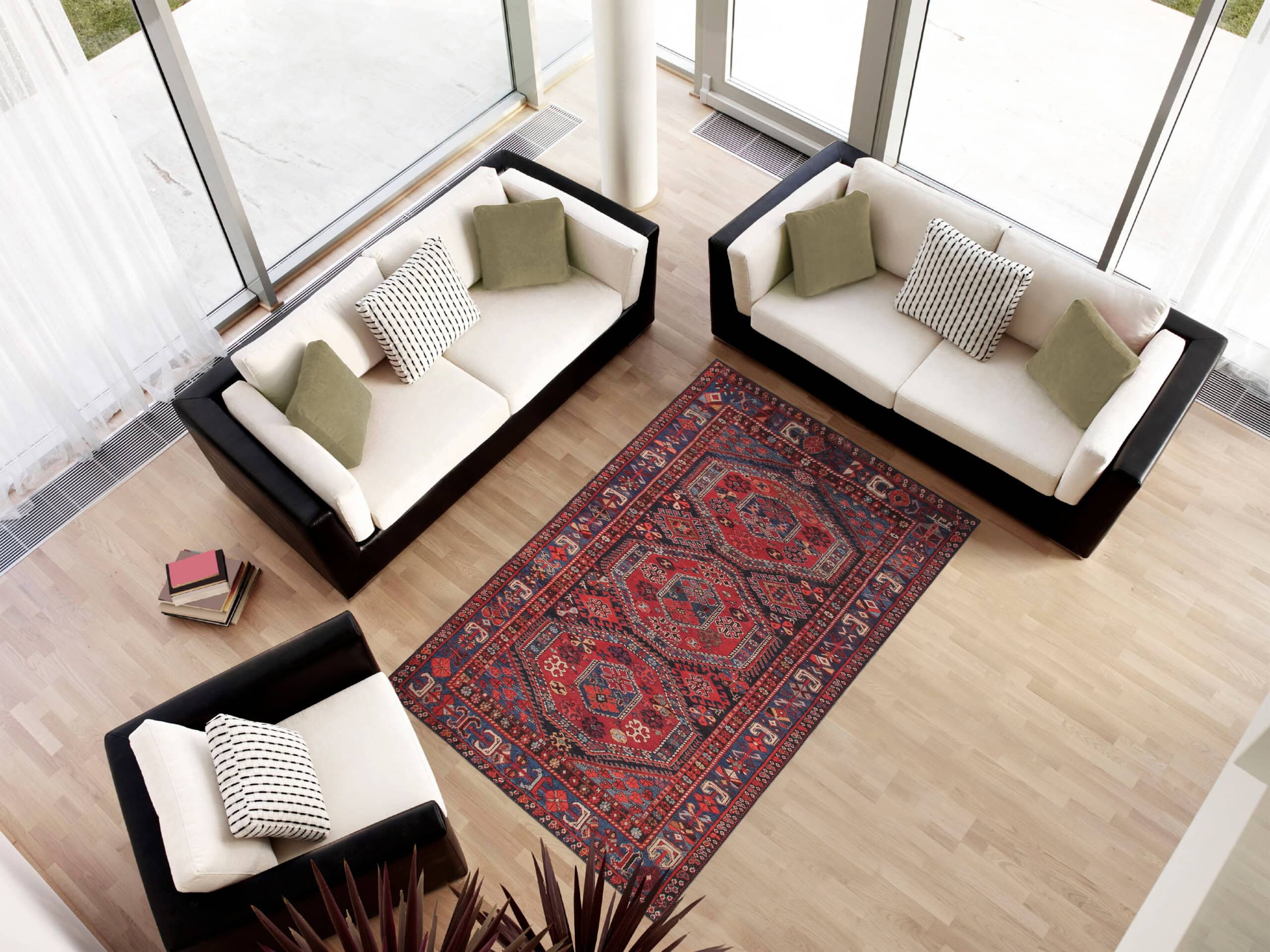 Tappeto Oasis D in Poliestere e Cotone, Disegno Orientale Classico - Morbido, Ideale per Soggiorno e Camera da Letto