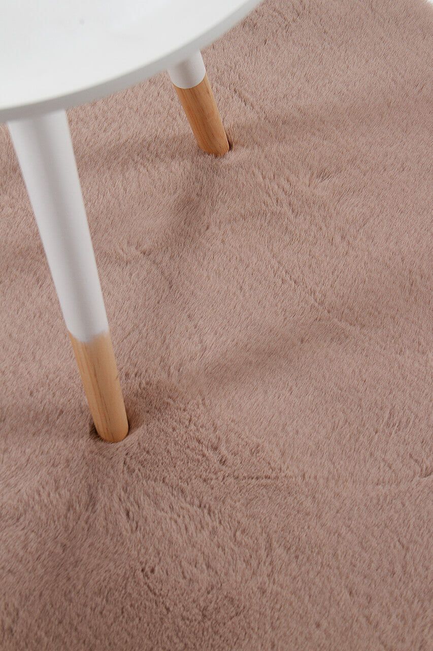 Tappeto effetto pelle Touch Dark Beige ultra morbido