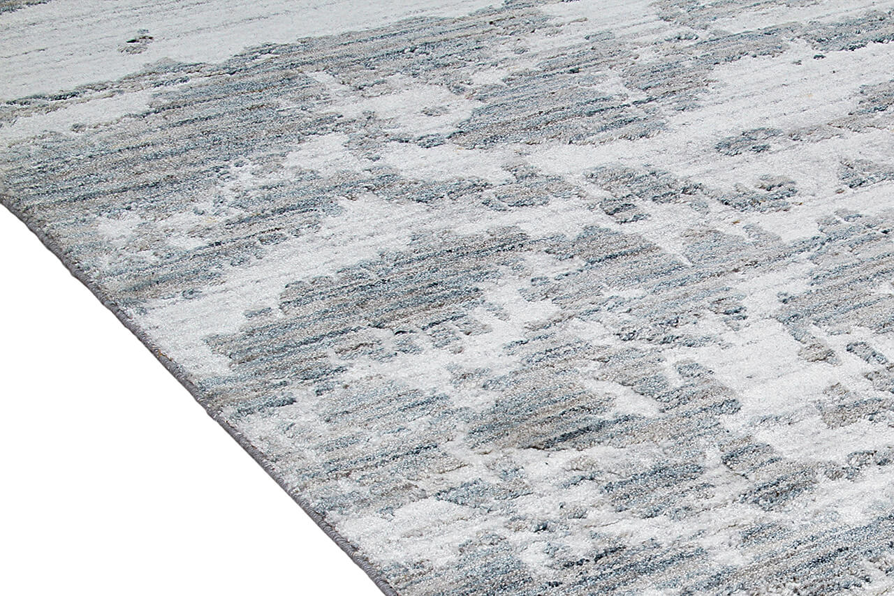 Tappeto Moderno Premium Everest in Lana Bianco / Beige  - Fatto a mano - Design Astratto