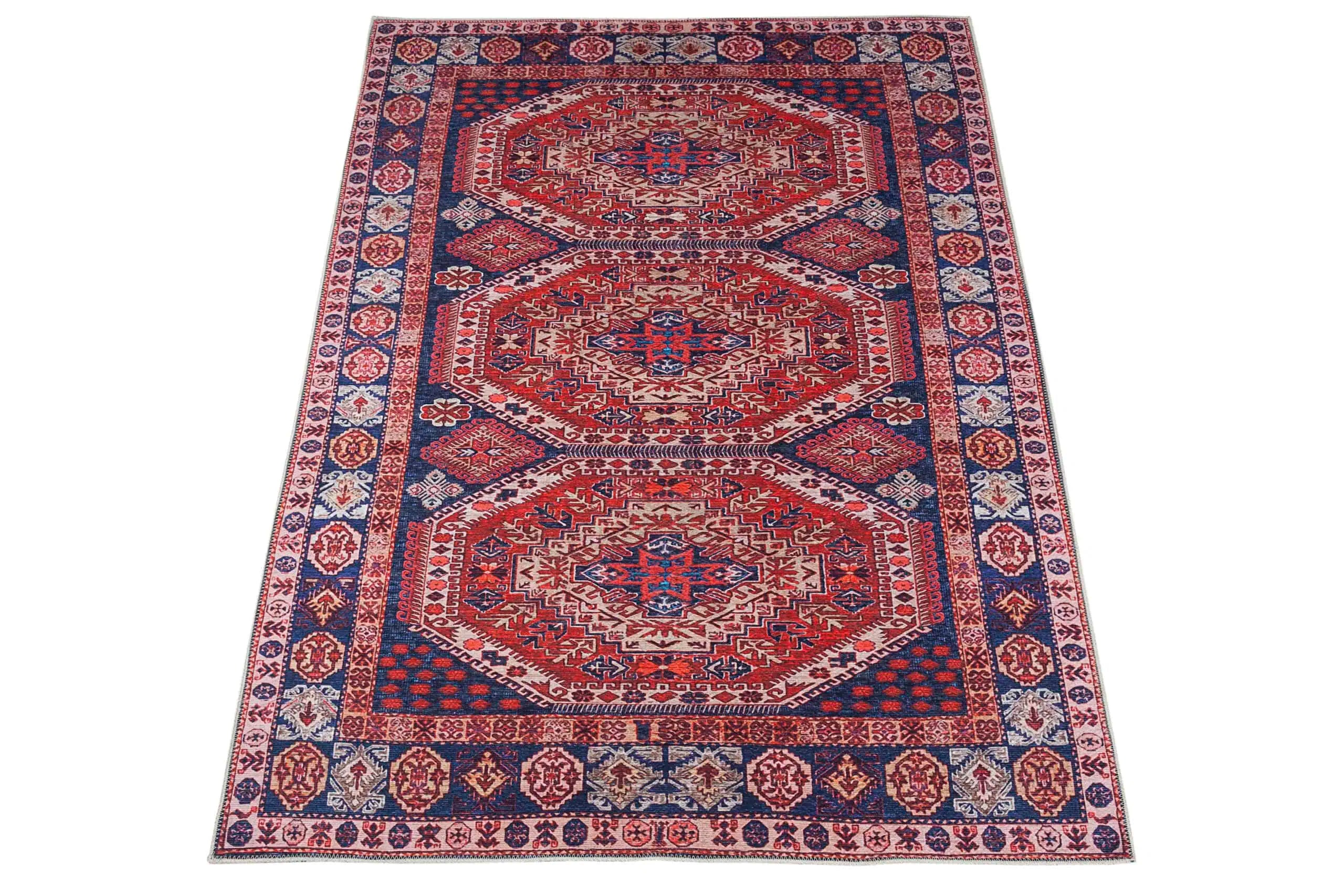 Tappeto Oasis D in Poliestere e Cotone, Disegno Orientale Classico - Morbido, Ideale per Soggiorno e Camera da Letto