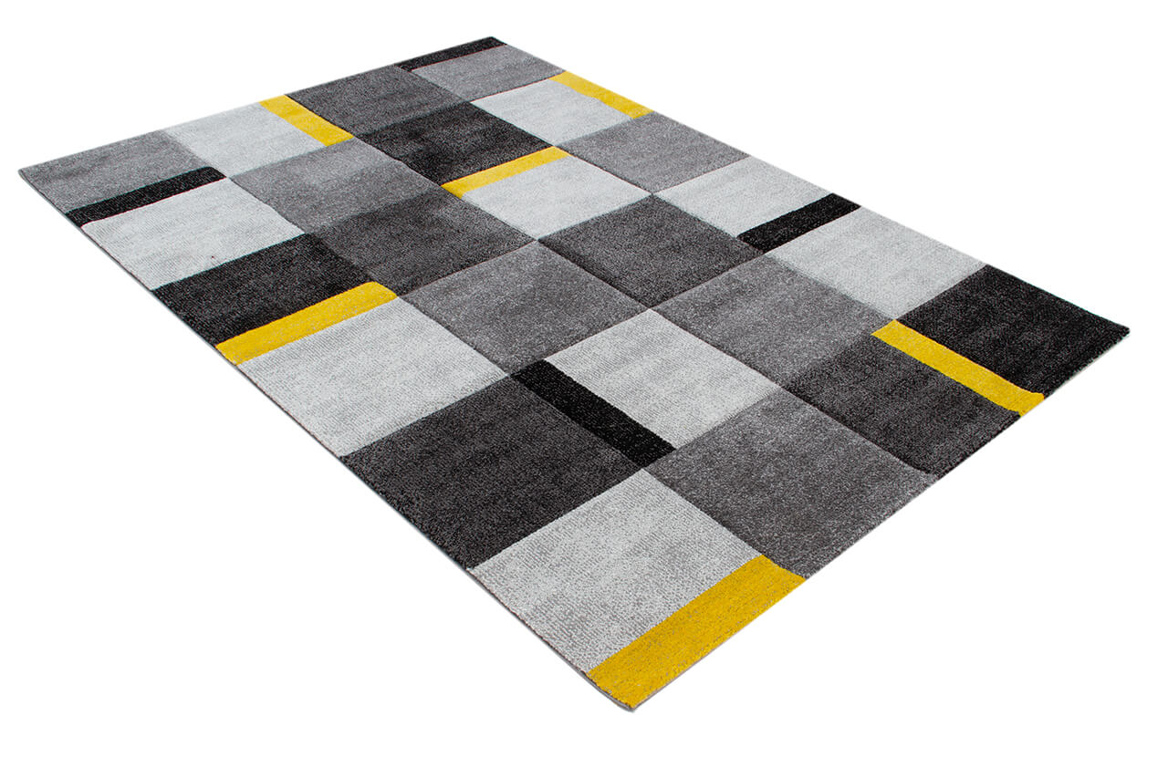 RAY SQUARES GREY YELLOW