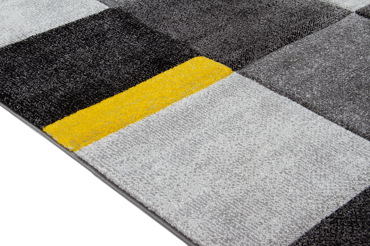 RAY SQUARES GREY YELLOW