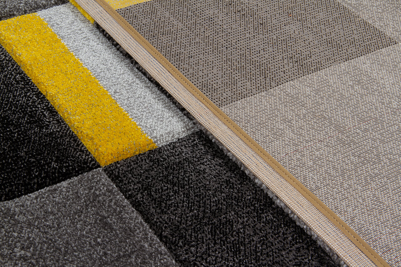 RAY SQUARES GREY YELLOW