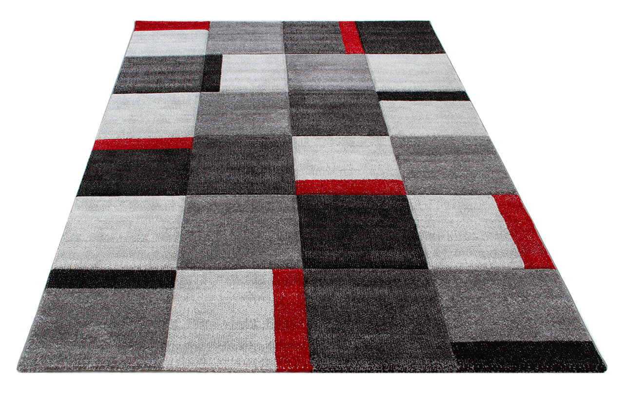 RAY SQUARES GREY RED