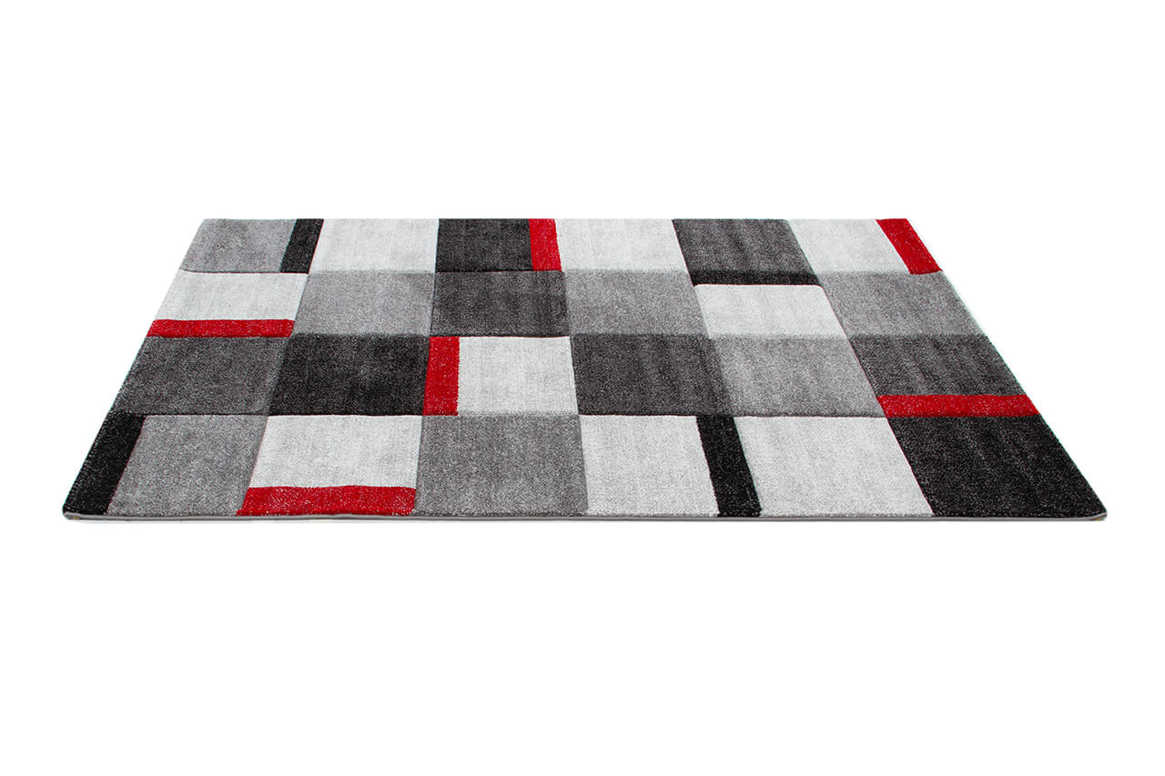 RAY SQUARES GREY RED