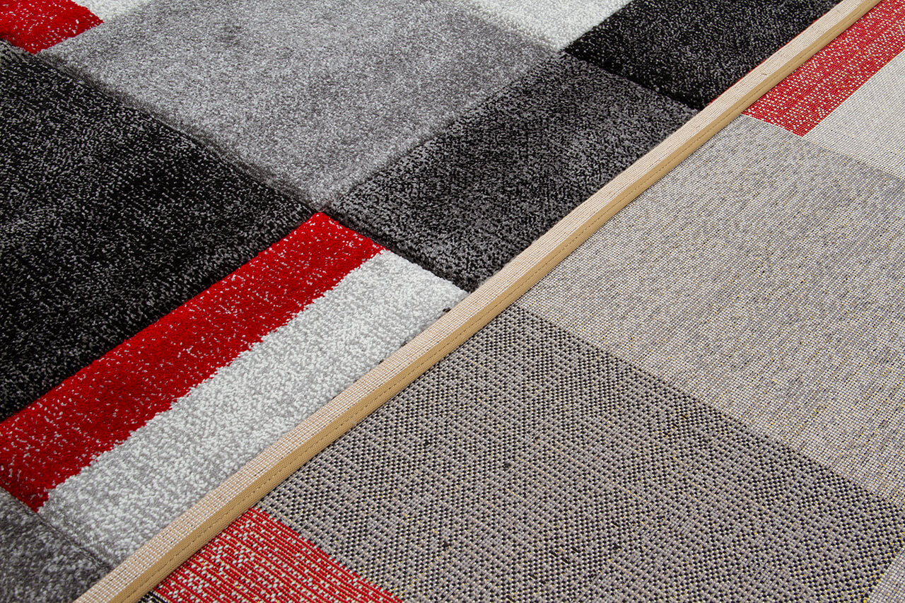 RAY SQUARES GREY RED