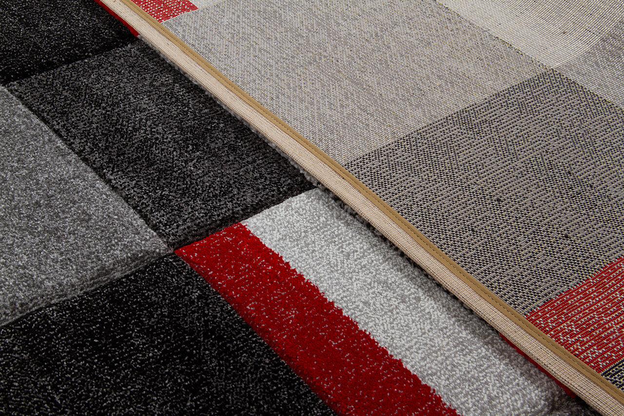 RAY SQUARES GREY RED