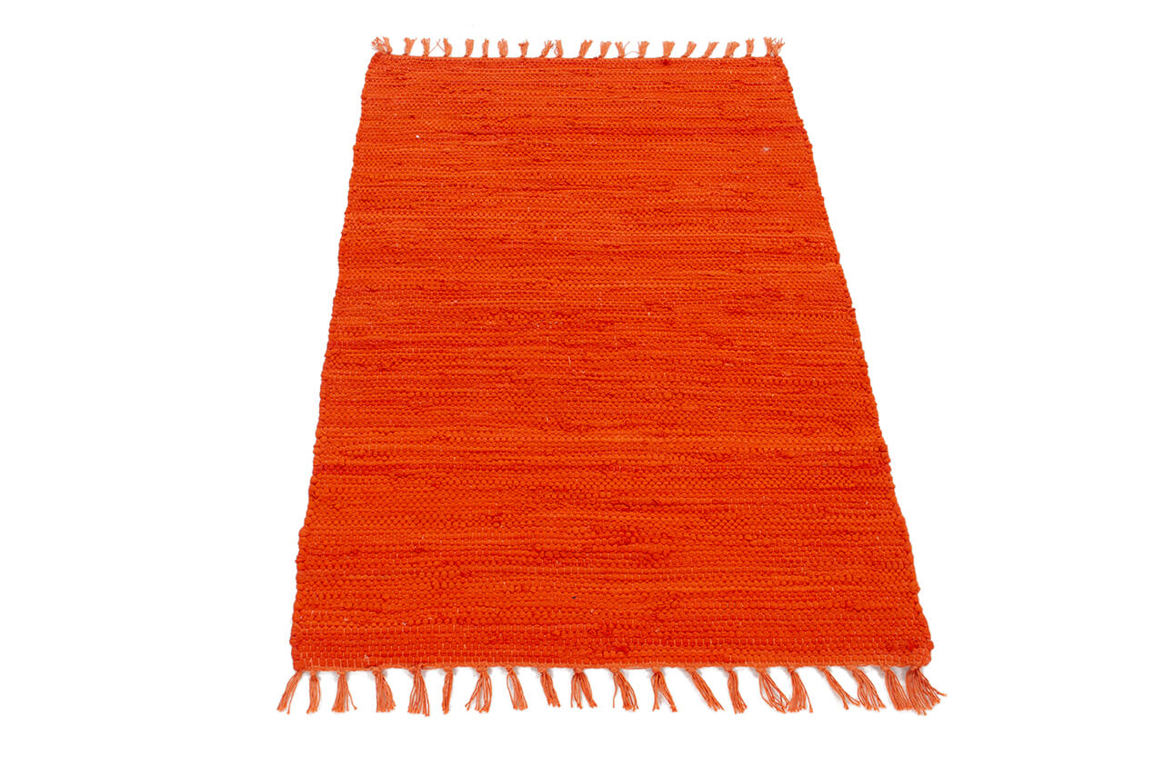 Tappeto Abano Arancione in Cotone - Lavabile in Lavatrice - Ideale per Bagno o Cucina