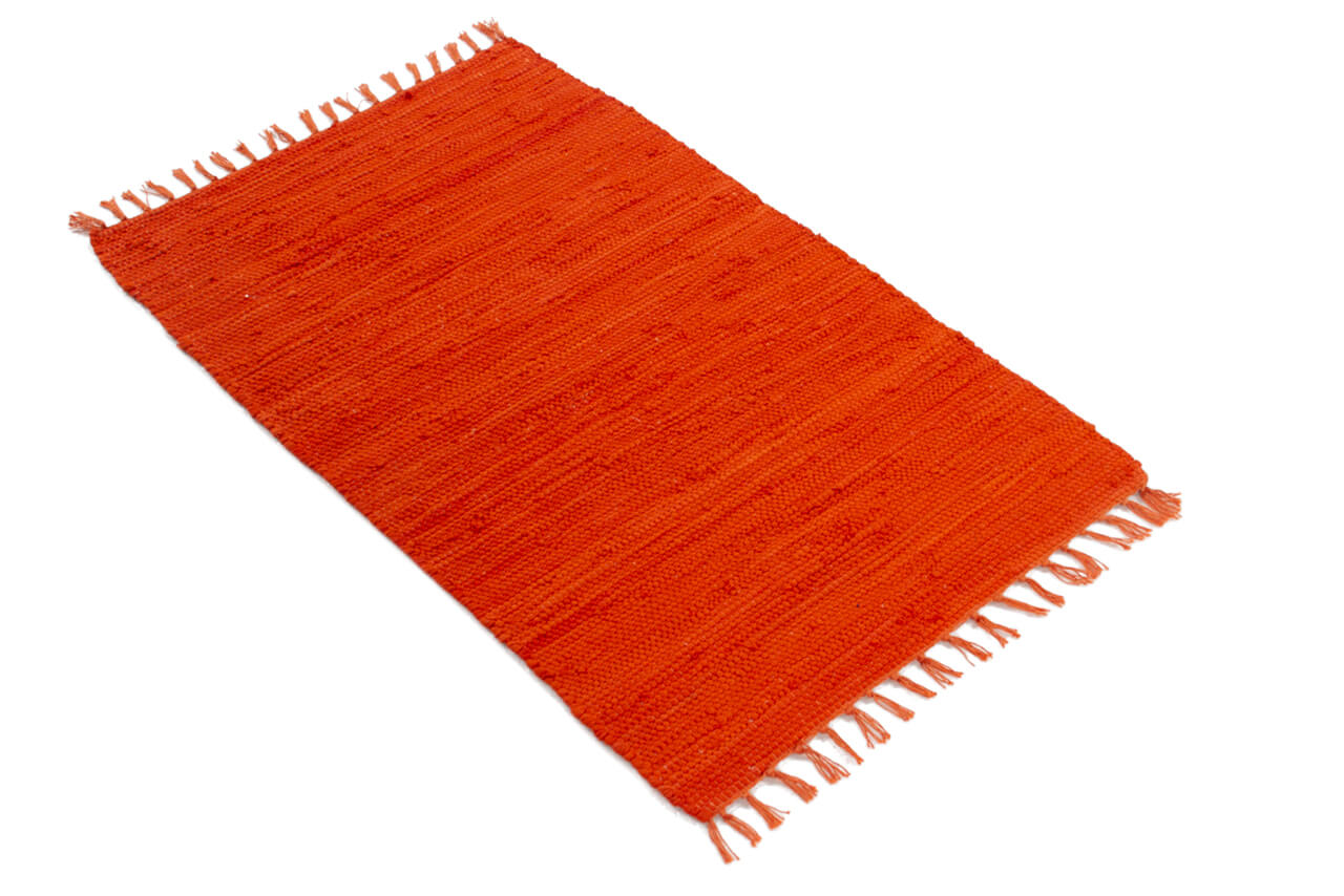 Tappeto Abano Arancione in Cotone - Lavabile in Lavatrice - Ideale per Bagno o Cucina